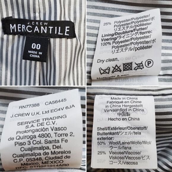 J. Crew Gray Wool Blend 2 Button Preppy Acadamia School Boy Schoolboy Blazer 00 - Picture 6 of 8